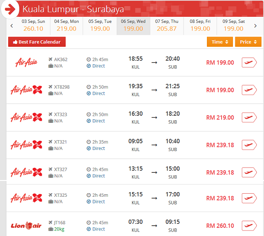 Harga Tiket Air Asia Kuala Lumpur Surabaya 2017 Tiket Bas Online